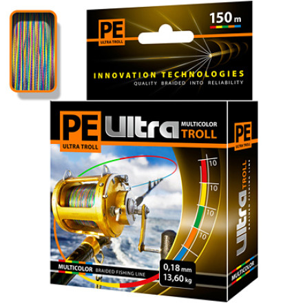 Плетеный шнур PE ULTRA TROLL MULTICOLOR (150 метров)